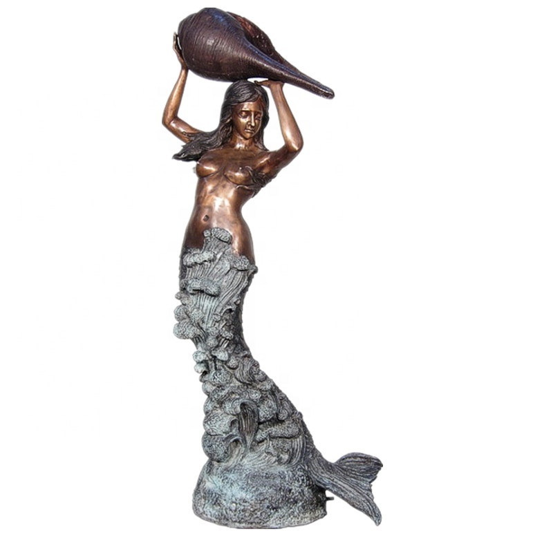 outdoor life size bronze mermaid statue for sale