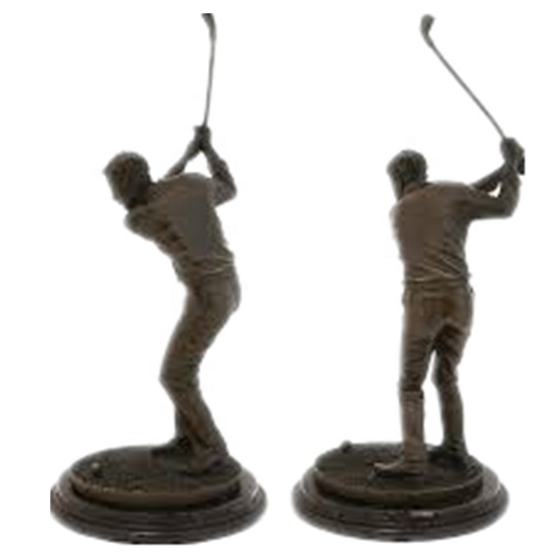 garden bronze life size boy golfer statue for decoration