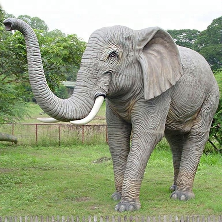 Outdoor Decoration Life Size Fiberglass Elephant statue for sale