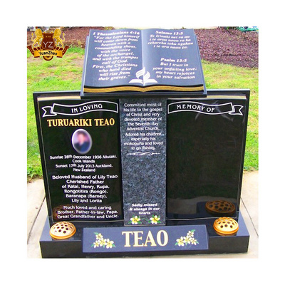 Modern Cemetery Headstones And Monuments Marble Book Headstone Large Black Granite Open Bible Headstone