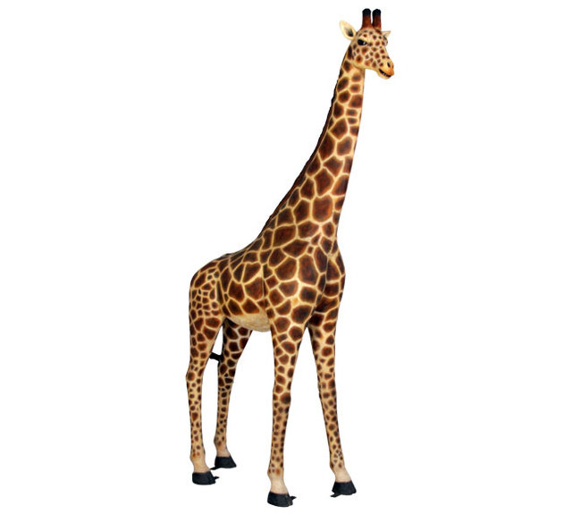 Outdoor theme park decoration  life size Fiberglass giraffe statue for sale