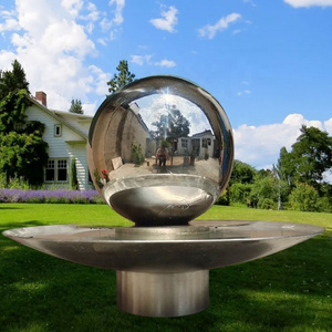 Modern metal crafts big ball water fountain sculpture stainless steel bowl fountain for outdoor decoration