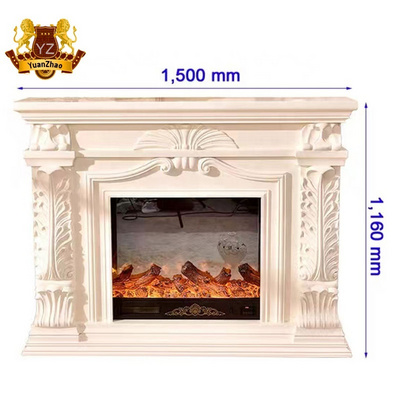 Indoor Living Room Home Decoration Natural Marble Stone Fireplace Surround French Natural Stone Marble Fireplace Mantel