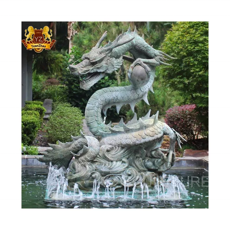 Garden Decoration Feng shui  Chinese Dragon Decoration Bronze Dragon Water Fountain