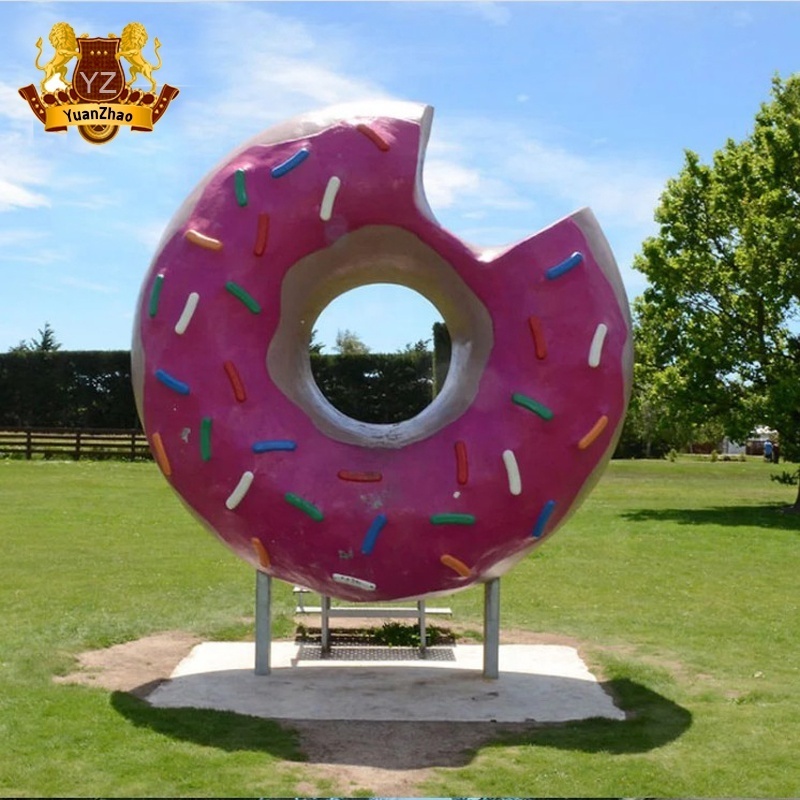 Hot Sale Market Decoration Fiberglass Ice Cream And Donut Furniture Fiberglass Table and Chairs