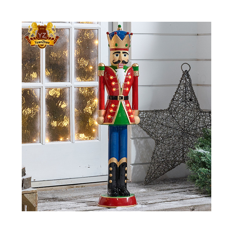 Wholesale Hand Carved Christmas Resin Products Small Fiberglass Resin Nutcracker Soldiers Statues Sculpture For Sale