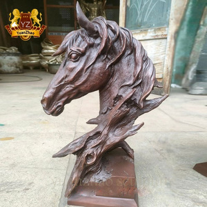 Indoor and Outdoor Metal Animal Sculpture Life Size Cast Bronze Horse Head Bust Statue Sculpture