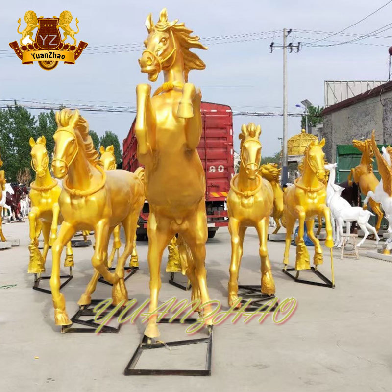 Home Decoration Custom Modern Wall Mount Go Out from Wall Horse Fiberglass Statue  Resin Fiberglass Horse Sculpture