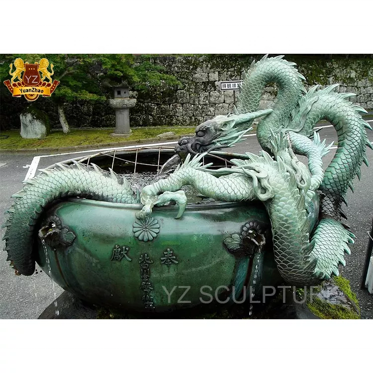 Garden Decoration Feng shui  Chinese Dragon Decoration Bronze Dragon Water Fountain