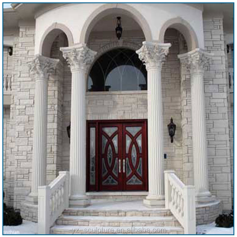 Home Decorative Used Natural Stone Pillars Granite Marble Roman columns