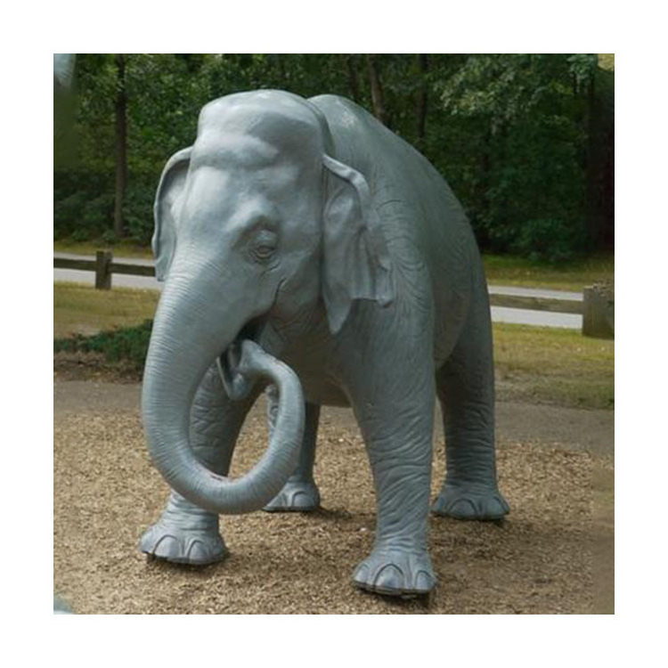 Garden decoration large fiberglass animal figurines hand carved pink resin elephant statues sculpture