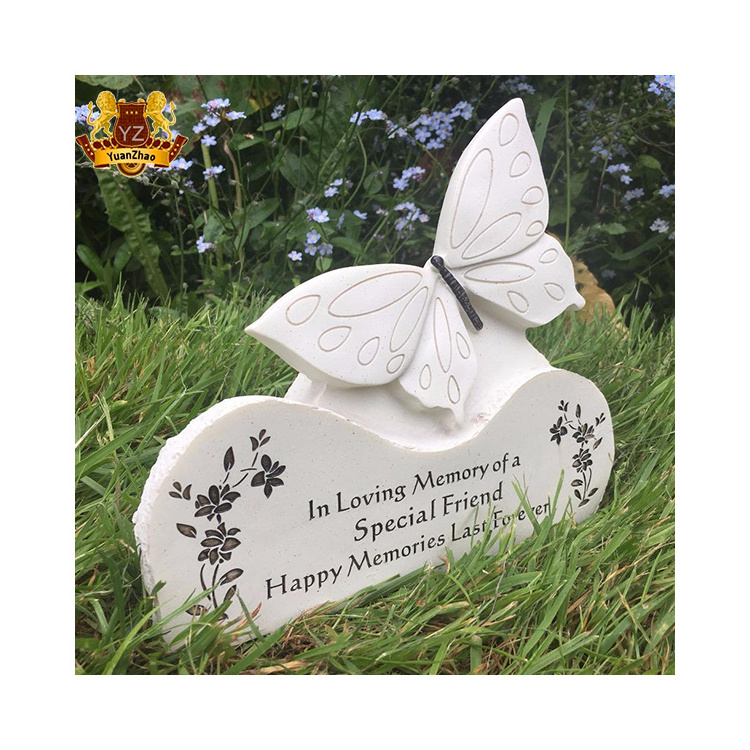 Wholesale Hand Carved Natural Stone Tombstones And Monuments Black Granite Marble Butterfly Headstones