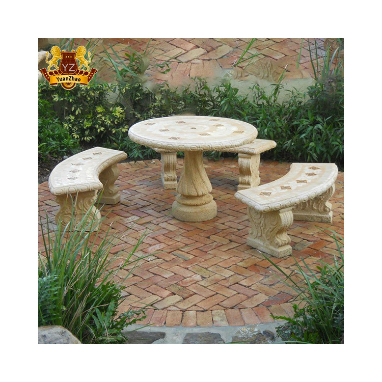 Large Outdoor Natural Marble Stone Antique Stone Garden Bench