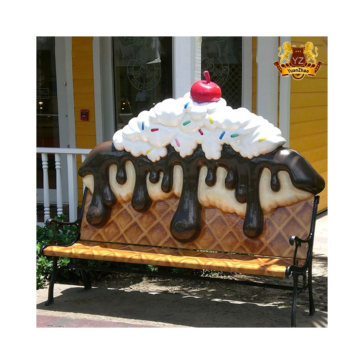 Wholesale Home Garden Decor Large Resin Ice Cream Sculpture Fiberglass Giant Ice Cream Chair For Sale