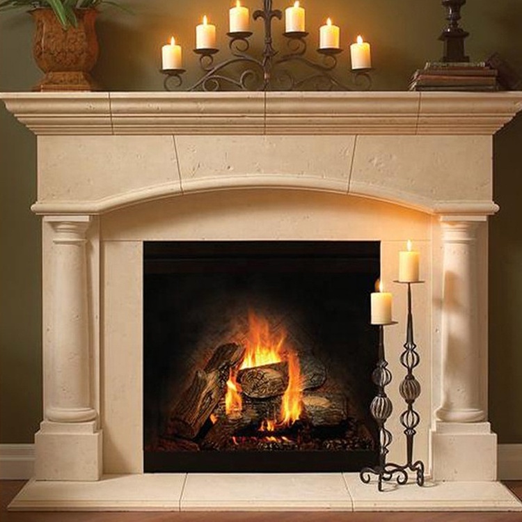 Modern Indoor Stone Fireplace Surround Jane European Style Marble Fireplaces White Marble Fireplace Mantel For Sale