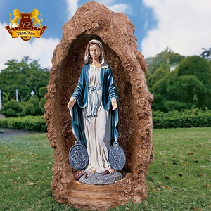 Our lady of lourdes blessed virgin mother mary catholic large grotto outdoor garden resin statue