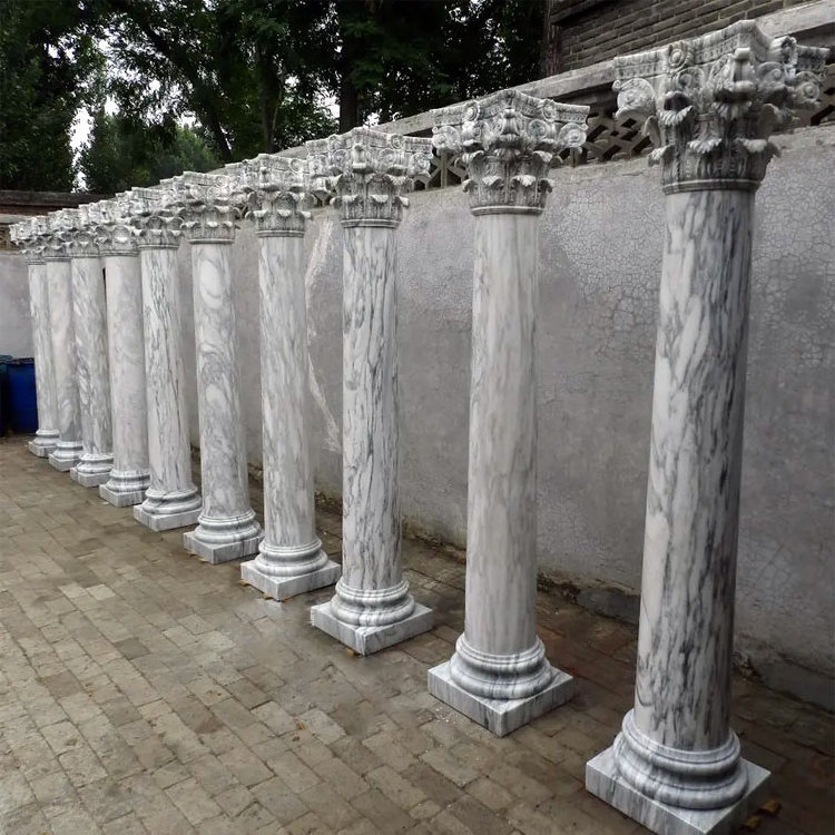 Home Decorative Used Natural Stone Pillars Granite Marble Roman columns