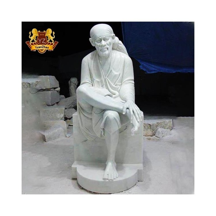 Outdoor Garden Decor Hindu God Marble Sai Baba Statue Life Size Stone Carving White Marble Statue Of Sai Baba For Sale