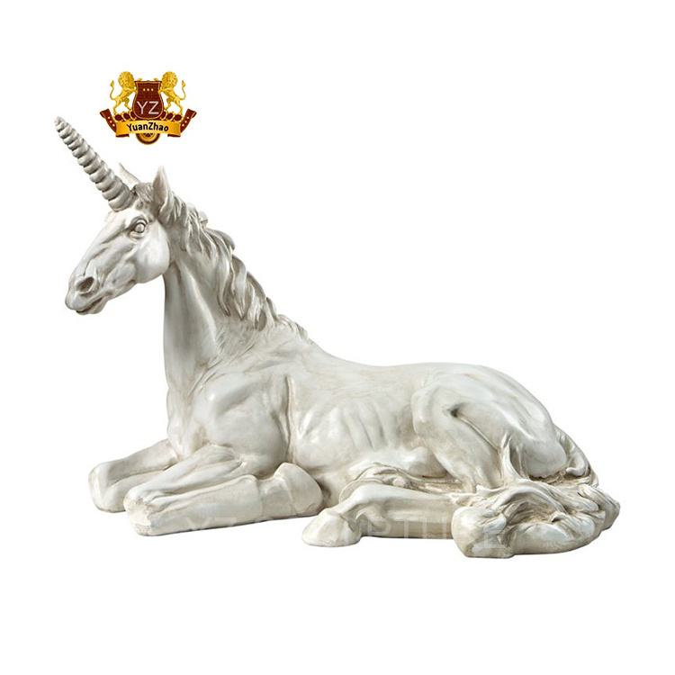 Wholesale Outdoor Garden Decor Life Size Animal Sculpture Hand Carved Fiberglass Resin Standing Unicorn Statue Prices