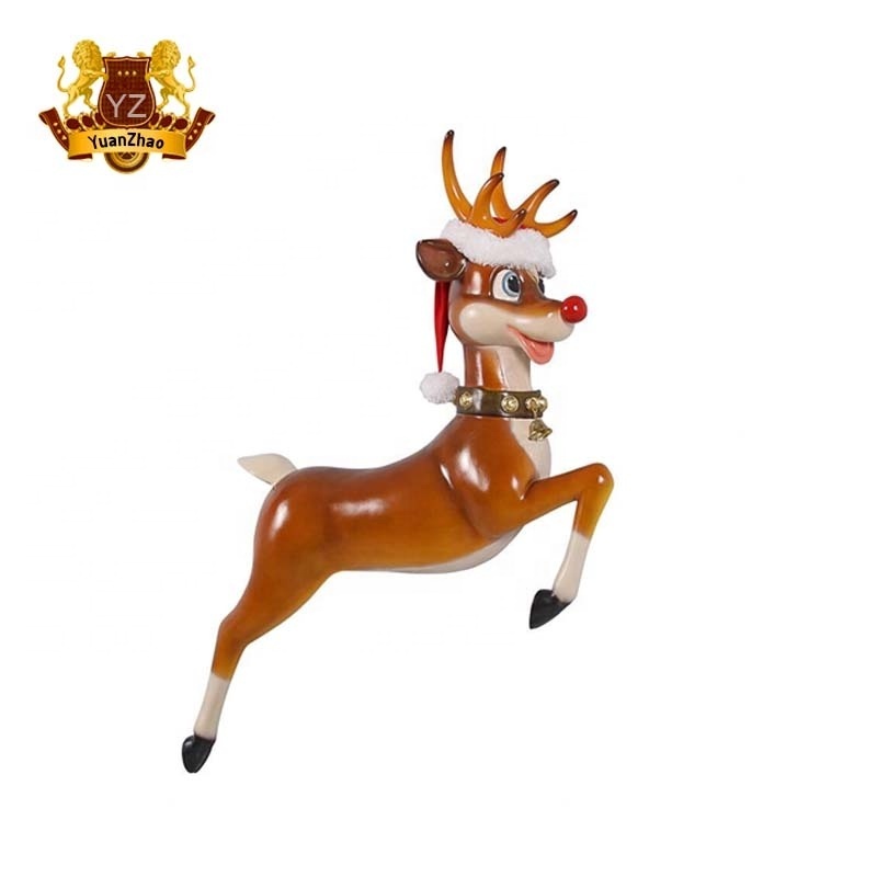 factory outlet fashion design Outdoor Playground Equipment Fiberglass Christmas Reindeer Model