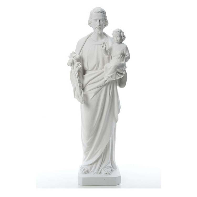 Church Decoration Religious Hand Carved Stone Bible  Figure Joseph Sculpture Large Size Saint Joseph Marble Statue