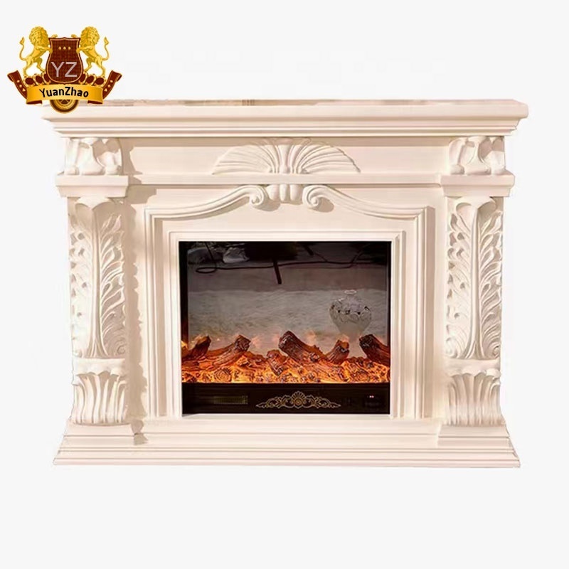 Indoor Living Room Home Decoration Natural Marble Stone Fireplace Surround French Natural Stone Marble Fireplace Mantel