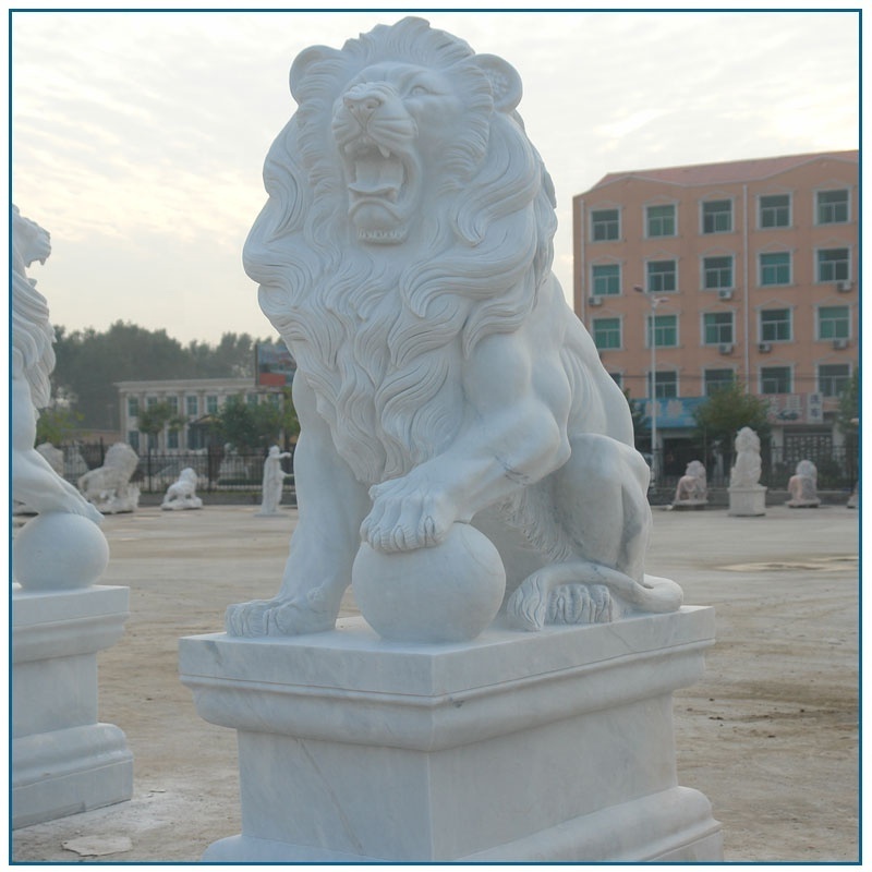 Outdoor Garden Decoration Chinese Lion Stone Carvings And Sculptures Granite Marble Chinese Guardian Lions For Sale