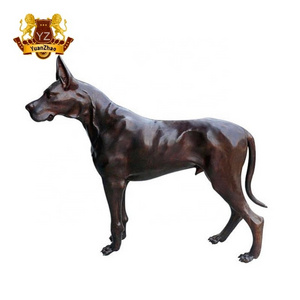 Factory wholesale low price high quality life size bronze animal great dane dog statue sculpture sitting