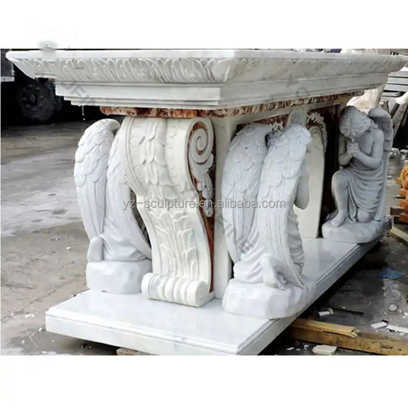 100% Natural Stone Religious Prayer Altar Natural Marble Altar Catholic Altar Table With Pillars