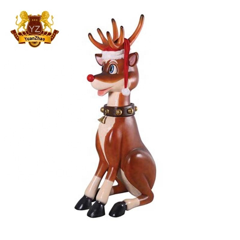 factory outlet fashion design Outdoor Playground Equipment Fiberglass Christmas Reindeer Model