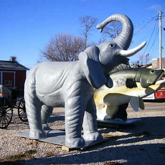 Outdoor Decoration Life Size Fiberglass Elephant statue for sale