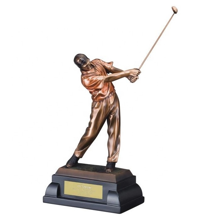 Life size casting bronze golf man statue for sale