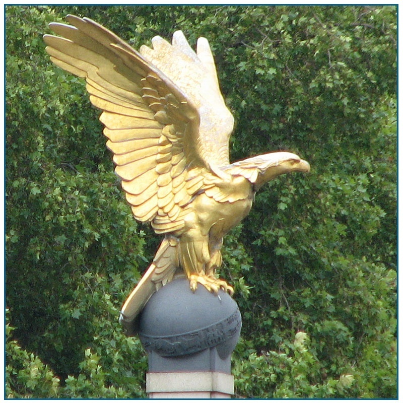 Outdoor Park Decoration Large Metal Animal Garden Eagle Sculpture Life Size Antique Brass Bronze Flying  Eagle Statue For Sale