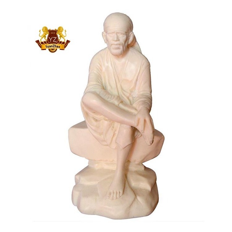 Outdoor Garden Decor Hindu God Marble Sai Baba Statue Life Size Stone Carving White Marble Statue Of Sai Baba For Sale