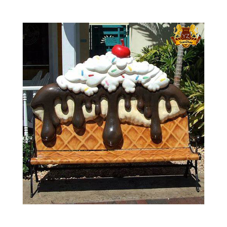 Wholesale Home Garden Decor Large Resin Ice Cream Sculpture Fiberglass Giant Ice Cream Chair For Sale