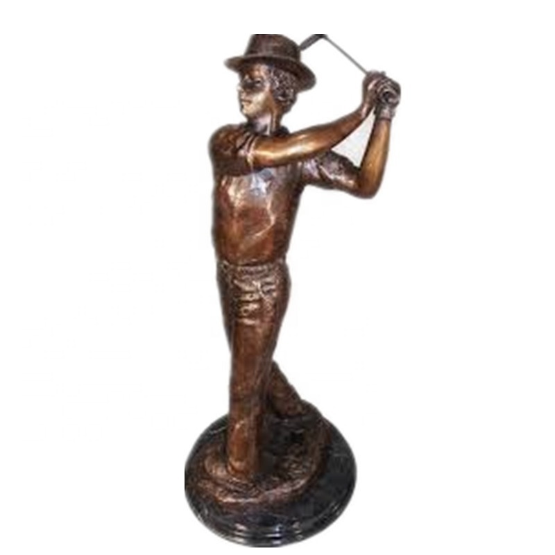 life size bronze golfer statue for sale