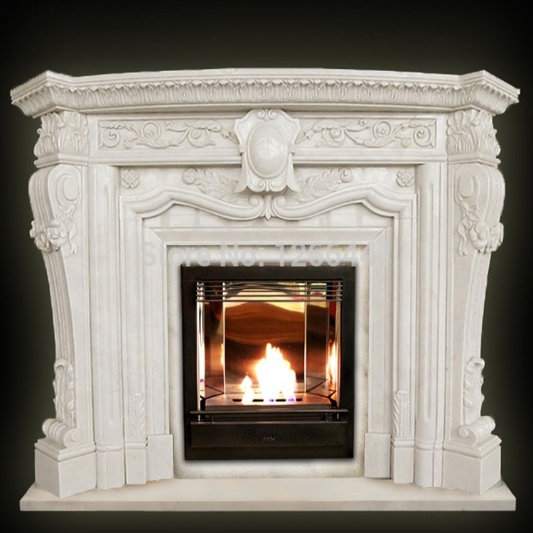 Modern Indoor Stone Fireplace Surround Jane European Style Marble Fireplaces White Marble Fireplace Mantel For Sale