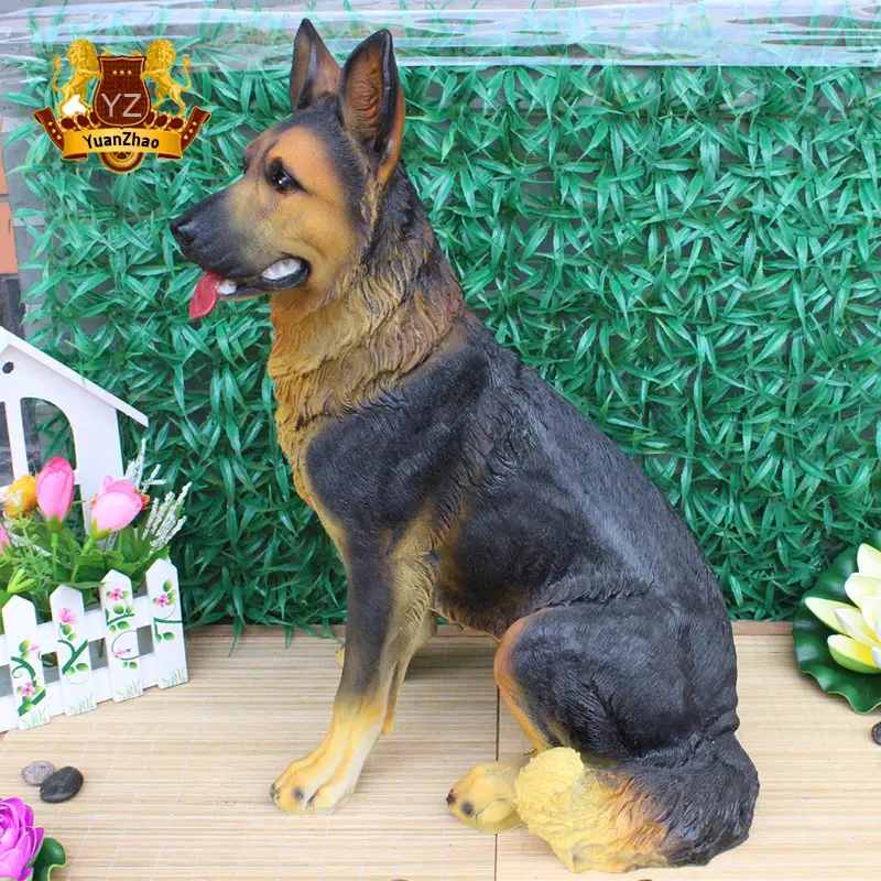 Garden Decoration Life Size Black Dog Statue Fiberglass Animal Dog Statue Sculpture Shepherd Dog Statue For Sale