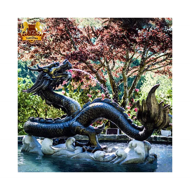 Garden Decoration Feng shui  Chinese Dragon Decoration Bronze Dragon Water Fountain