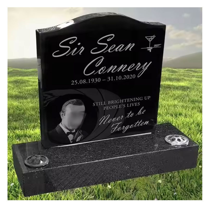 Multicolor Absolute Black Granite Headstone Flat Grave Black Mable Tombstone Gravestone