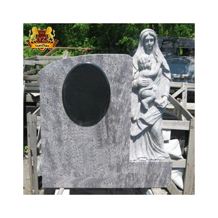 Wholesale Cemetery  Headstones And Monuments Prices Black Marble Granite The Virgin Mary Headstones