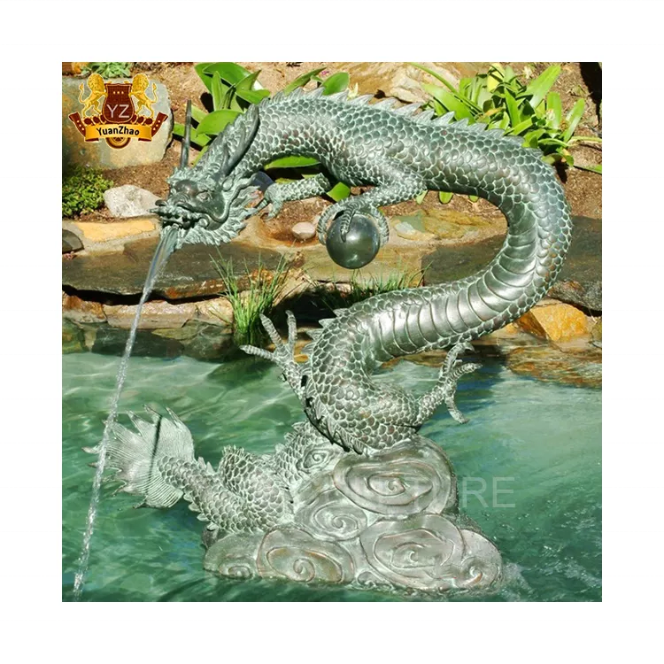 Garden Decoration Feng shui  Chinese Dragon Decoration Bronze Dragon Water Fountain