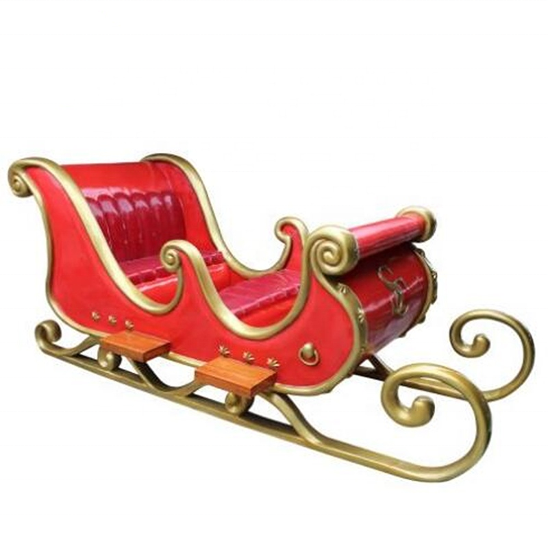 Christmas Ornaments Large Hand Made Fiberglass Santa Sleigh Sculpture Christmas Seat Sculpture