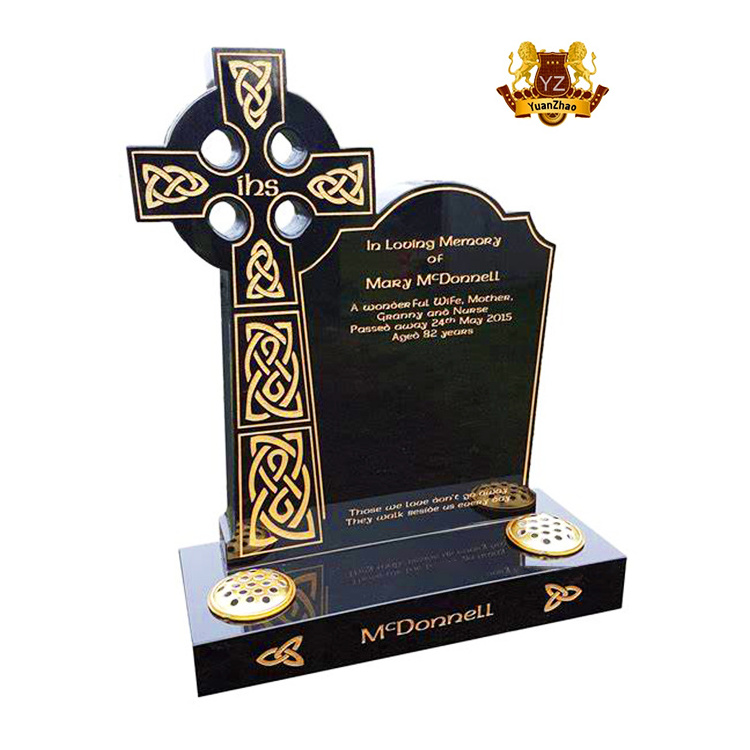 Custom Design Black Granite Headstones Stone Tombstones And Monuments Marble Celtic Cross Headstone prices