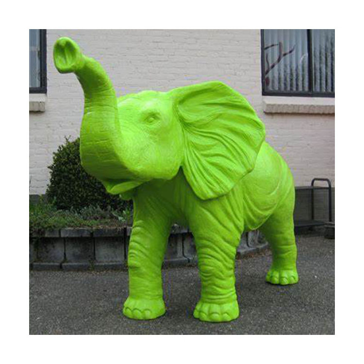 Garden decoration large fiberglass animal figurines hand carved pink resin elephant statues sculpture