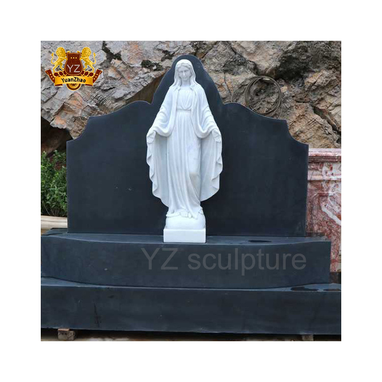 Wholesale Cemetery  Headstones And Monuments Prices Black Marble Granite The Virgin Mary Headstones