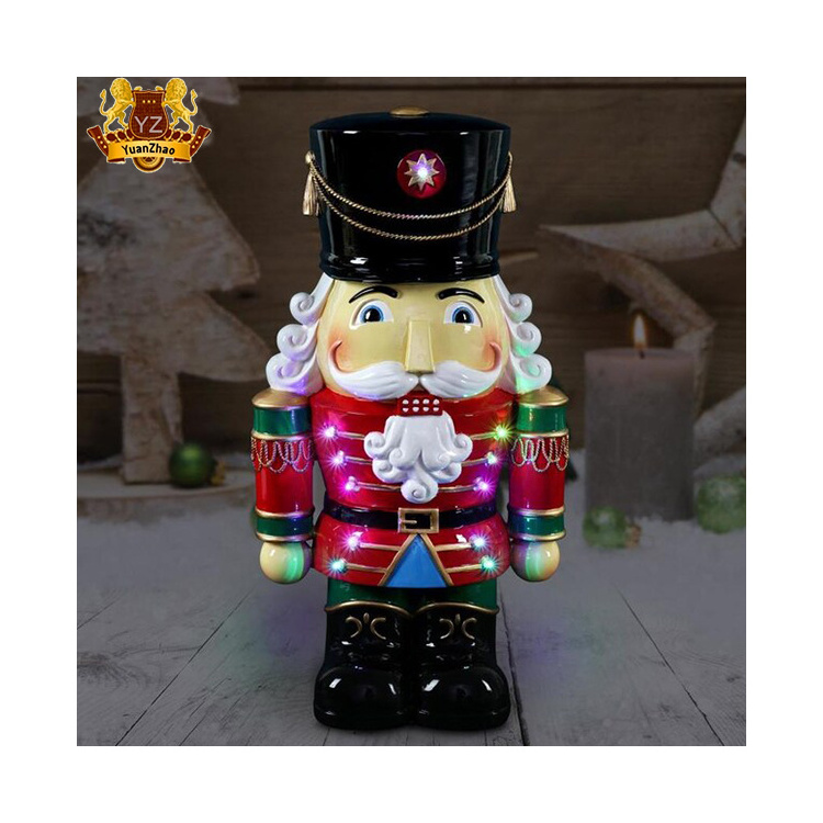 Wholesale Hand Carved Christmas Resin Products Small Fiberglass Resin Nutcracker Soldiers Statues Sculpture For Sale