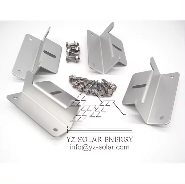 Z Brackets Mounts Solar Panel Kit YZ High Quality Solar Aluminum for Flat Roof DIY Off Grid Silver Anodized Z Type Clip SUS304