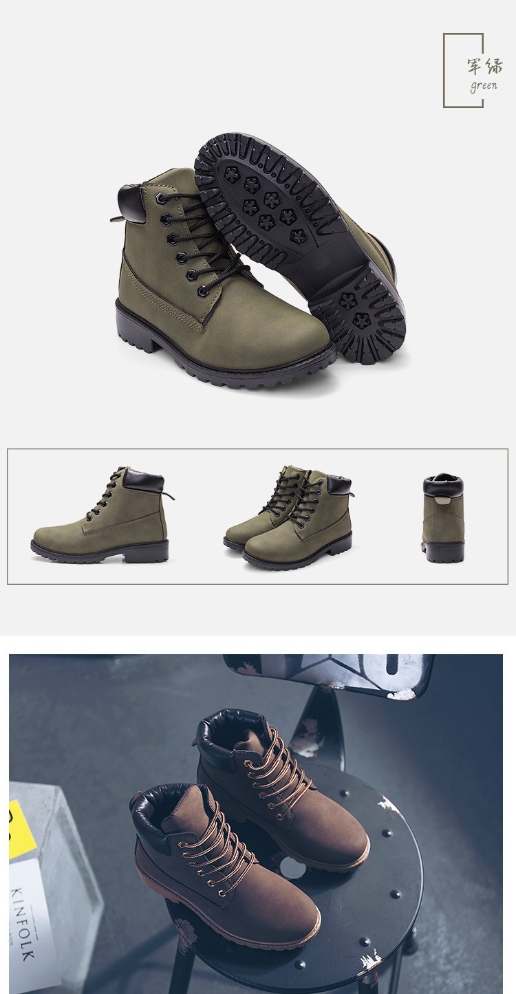 Factory Wholesale Hiking Boots for Men High Top Classic Lace Up Leather Ankle Work Women Boots