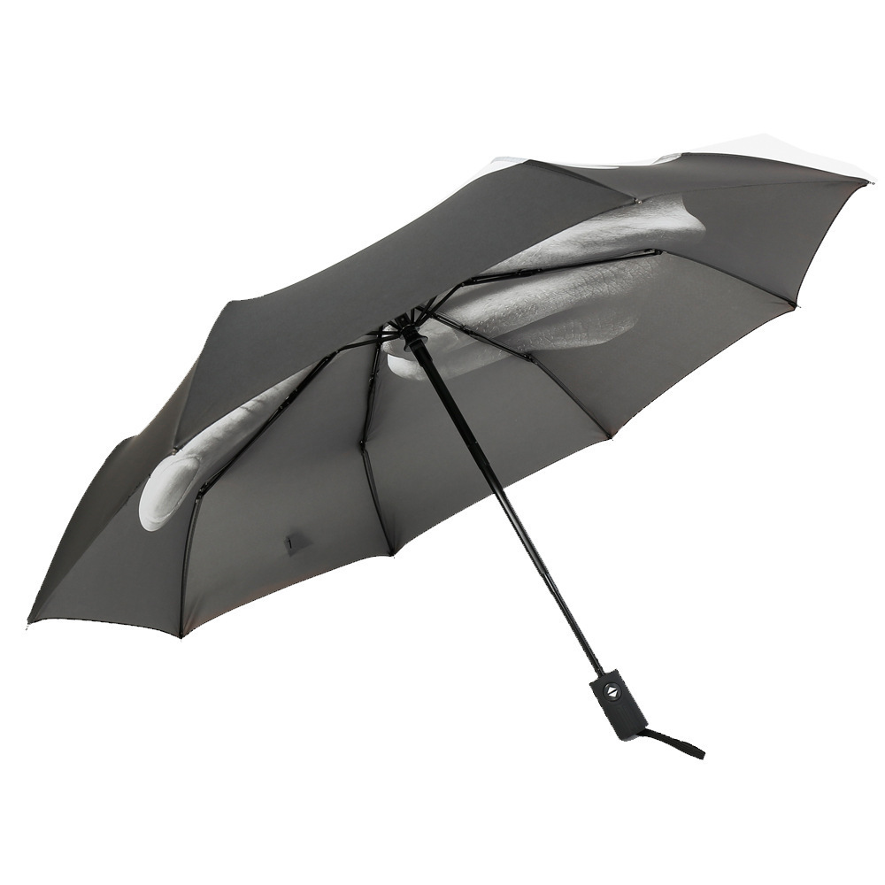 Hot Sale Auto Designer Umbrella with Middle Finger Logo Umbrella Fold For Waterproof And Sunshield C26-U3029